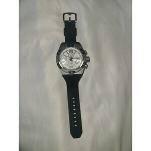 Breed The Titan Watch Silver Face Black Wristband Tachymeter Chronograph Watch